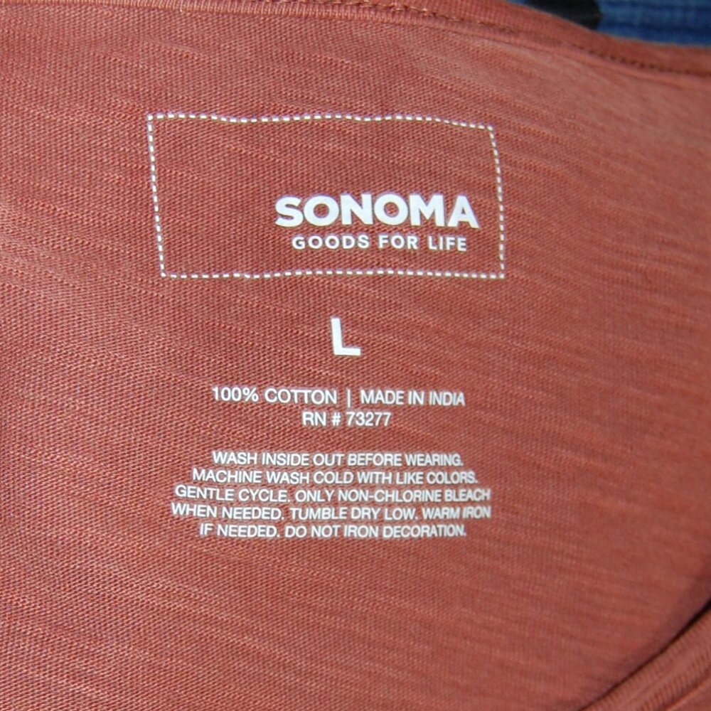 100% cotton, tie sleeve, rust t-shirt - Picture 6 of 7